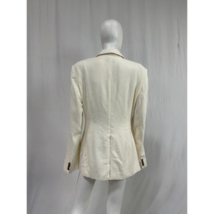 L'Academie 'Emmy' White Viscose Blazer Size L