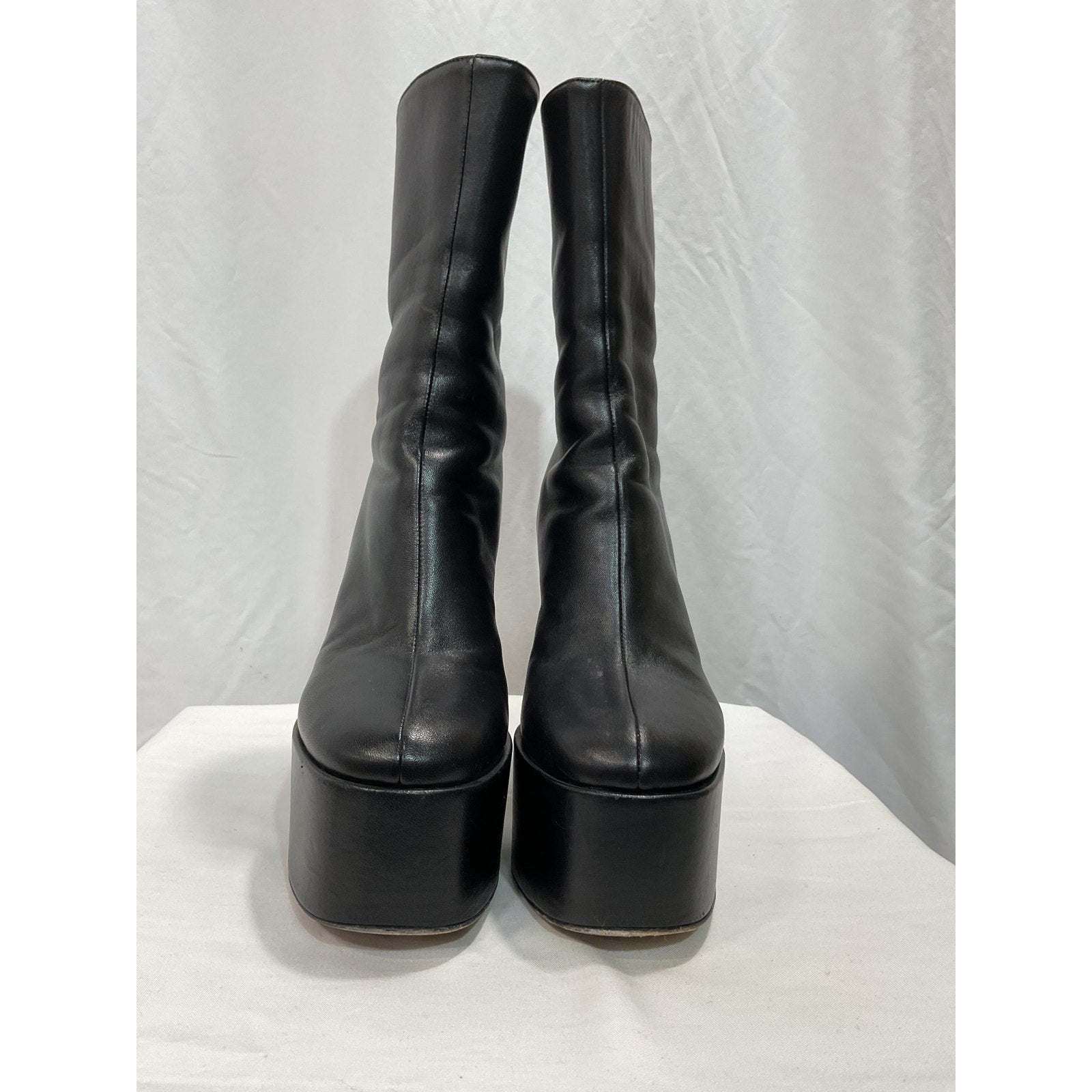 Paris Texas 'Lexy' Black Leather Platform Ankle Boots Size 6