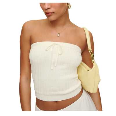 Reformation Ribbed Cream Zazie Tube Top Size S