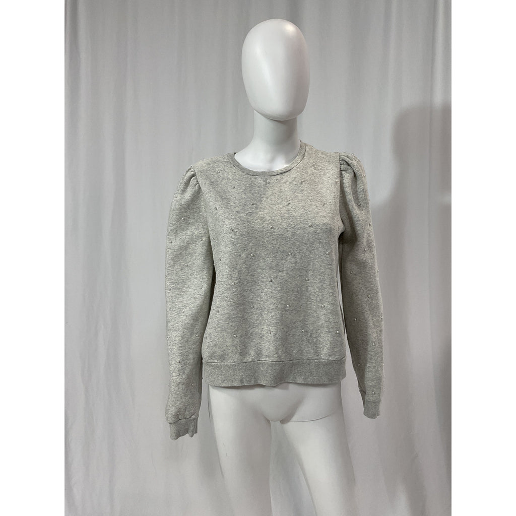 Generation Love 'Eleanor' Grey Crewneck Long Sleeve Pearl Sweatshirt Size M