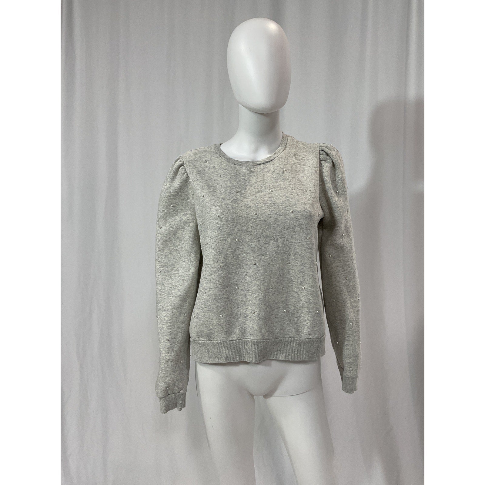 Generation Love 'Eleanor' Grey Crewneck Long Sleeve Pearl Sweatshirt Size M