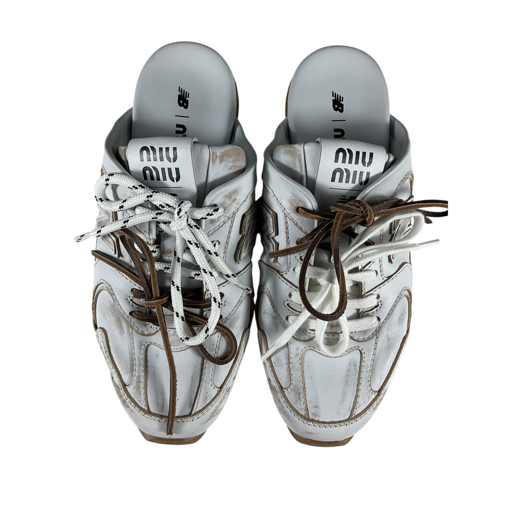 Miu Miu New Balance X Miu Miu White Leather 530 Sl Deco Mules Size 9