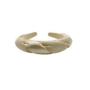 Sophie Buhai Twisted Beige Satin Crepe Headband