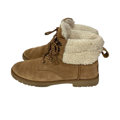 Ugg Cozy Chestnut Romely Heritage Lace Booties Size 9