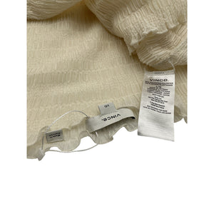 Vince Beige Polyester Long Sleeve Smocked Top Size L