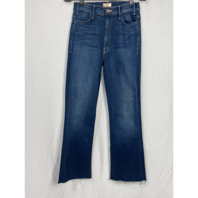 Mother The 'Hustler' Blue Cotton High Waist Ankle Fray Denim Jean Size 26