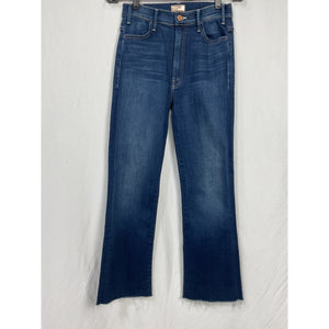 Mother The 'Hustler' Blue Cotton High Waist Ankle Fray Denim Jean Size 26