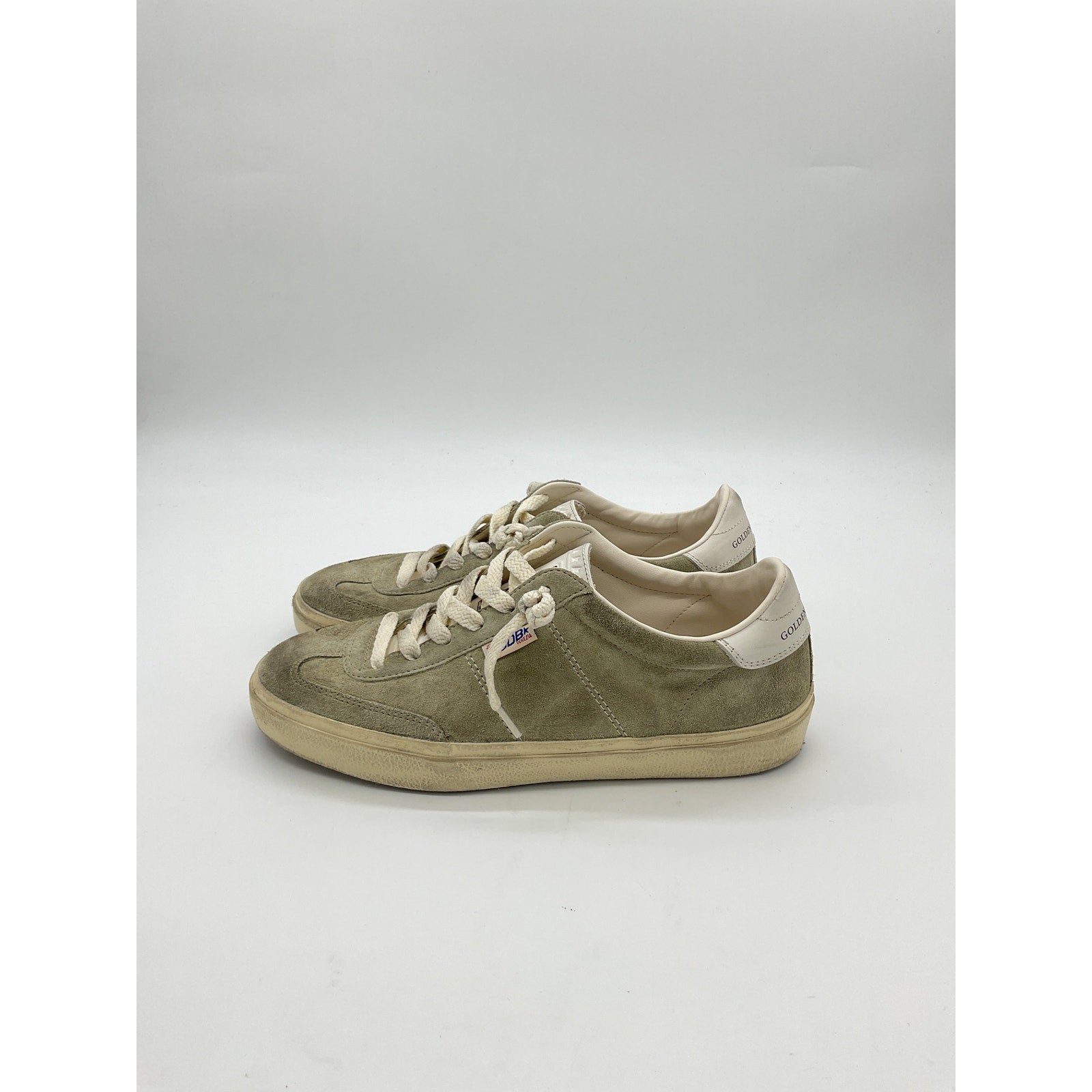 Golden Goose 'Soul-Star' Tan Leather Distressed Leather-Trimmed Suede Sneakers Size 9