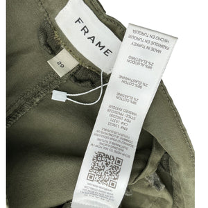 Frame High Rise Green Utility Cargo Shorts Size 29