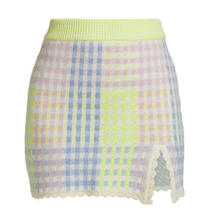 Loveshackfancy Gingham Mint Jelly Pawley Skirt Size XS