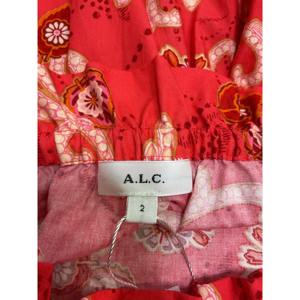A.L.C. 'Francis' Red Cotton Skirt Size 2