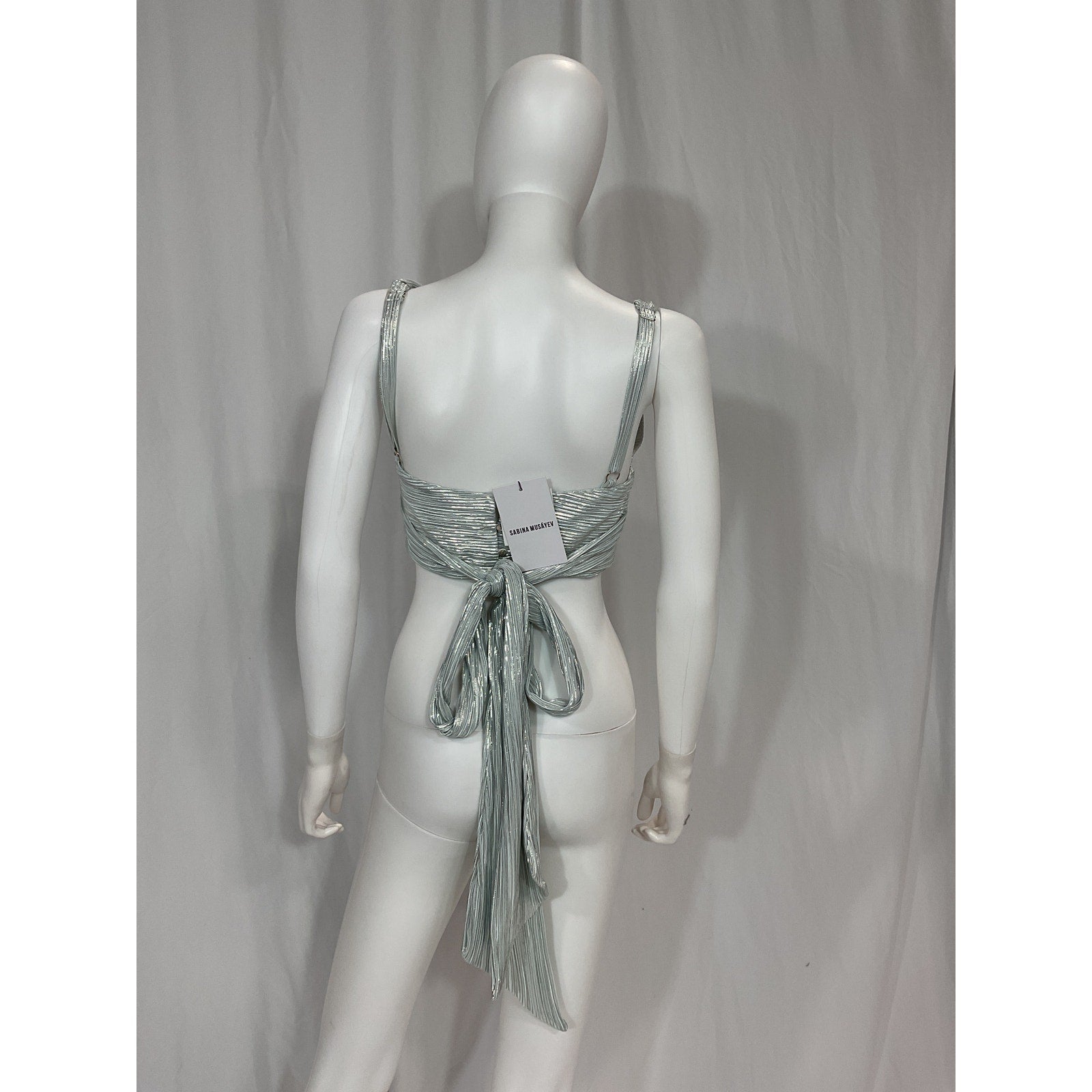 Sabina Musayev x Revolve 'Savannah' Silver Top Size S - NWT