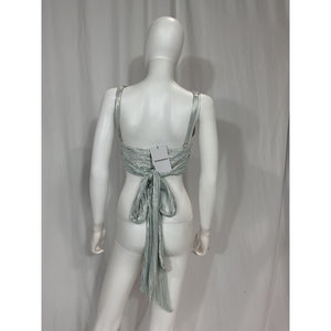 Sabina Musayev x Revolve 'Savannah' Silver Top Size S - NWT
