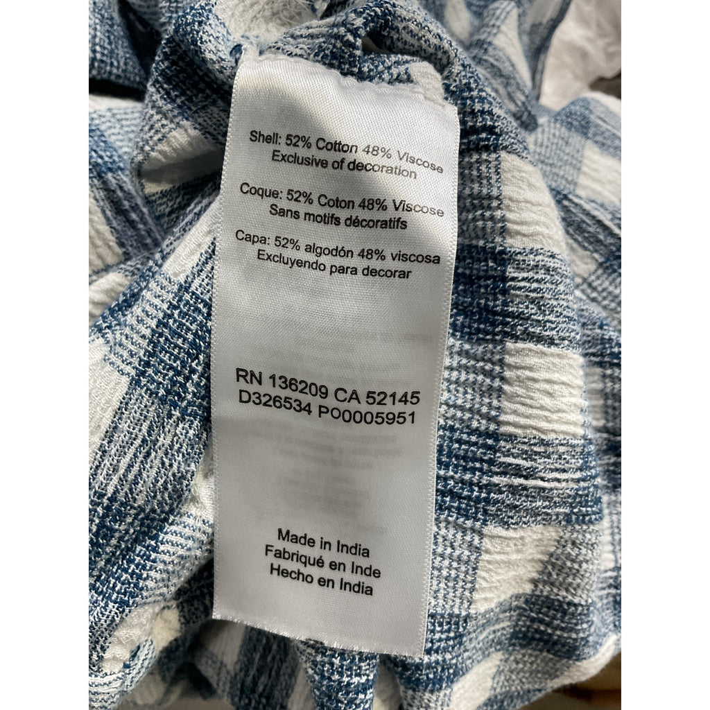 Hatch 'The Nina' Blue Crinkle Plaid  Maternity Dress Size 3