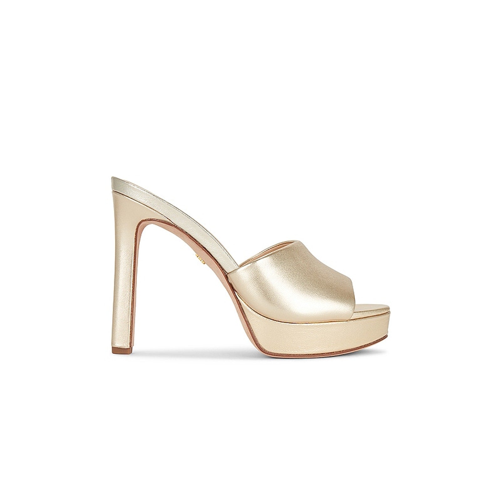 Veronica Beard 'Dali' Gold Leather Platfom Mule Size 6.5