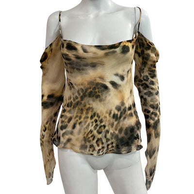 Retrofête Chic Vintage Cheetah Alira Blouse Size S