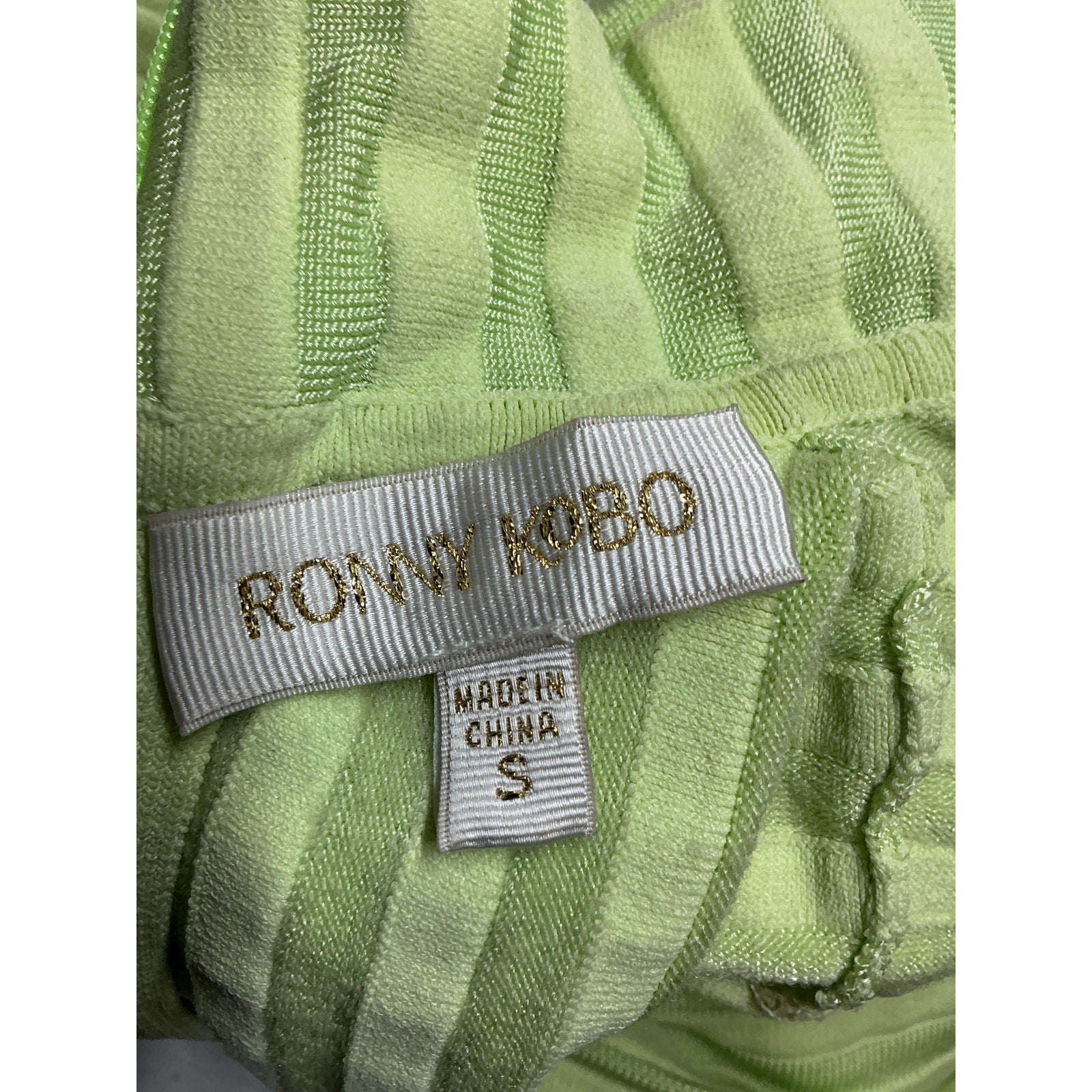 Ronny Kobo 'Adkins' Green Viscose Knit Midi Dress Size S