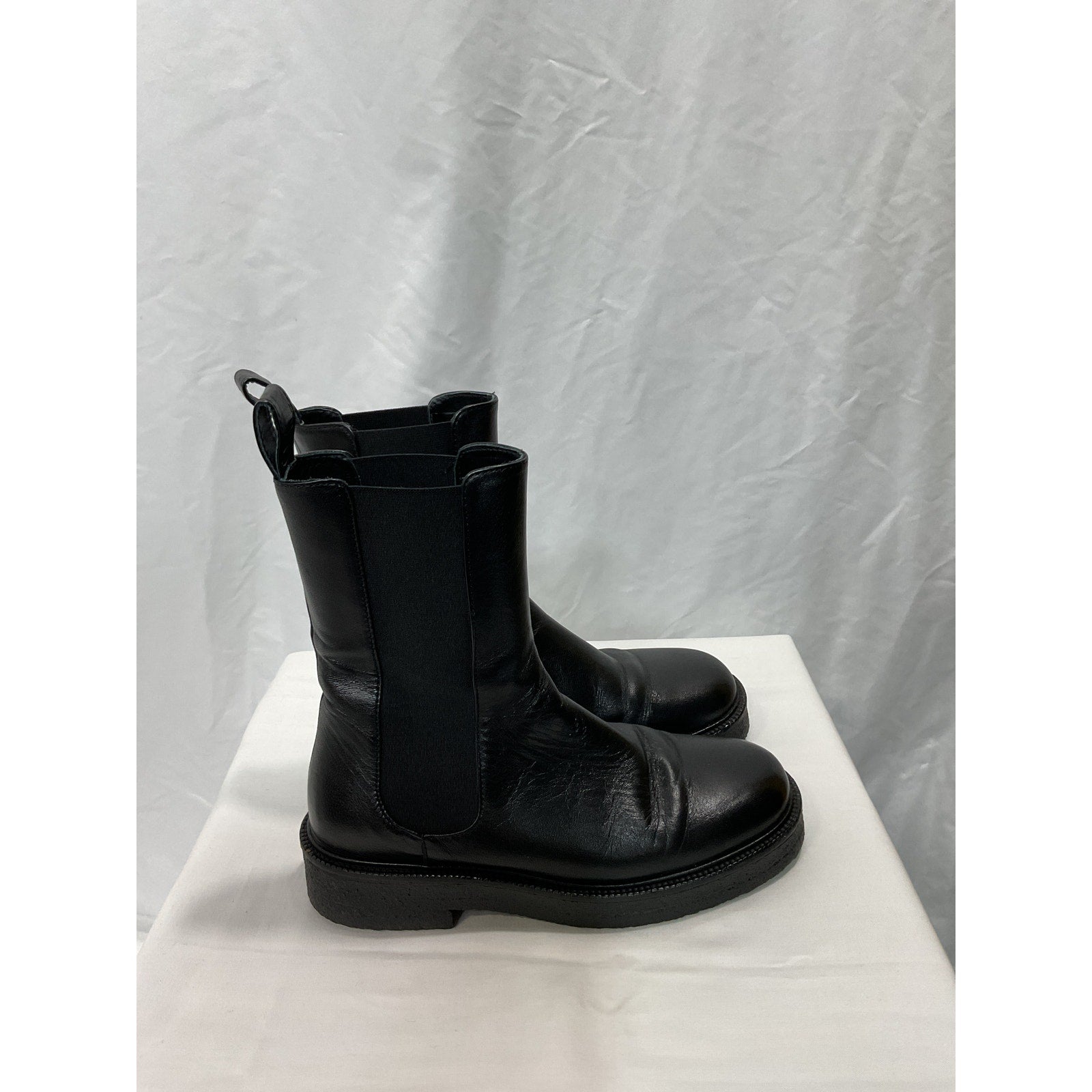 Staud 'Palamino' Black Leather Boots Size 6