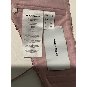 Alex Perry Bikini Pink Viscose Cowl Sequin Drape Top Size 4