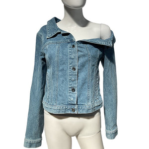 Rta Off Shoulder Natural Blue Rebecca Jacket Size M