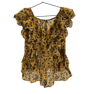 Ulla Johnson Ruffled Floral Print Peasant Top Size 4