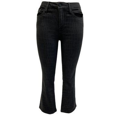 Frame Sleek Printed Le Crop Mini Boot Denim Jeans Size 28