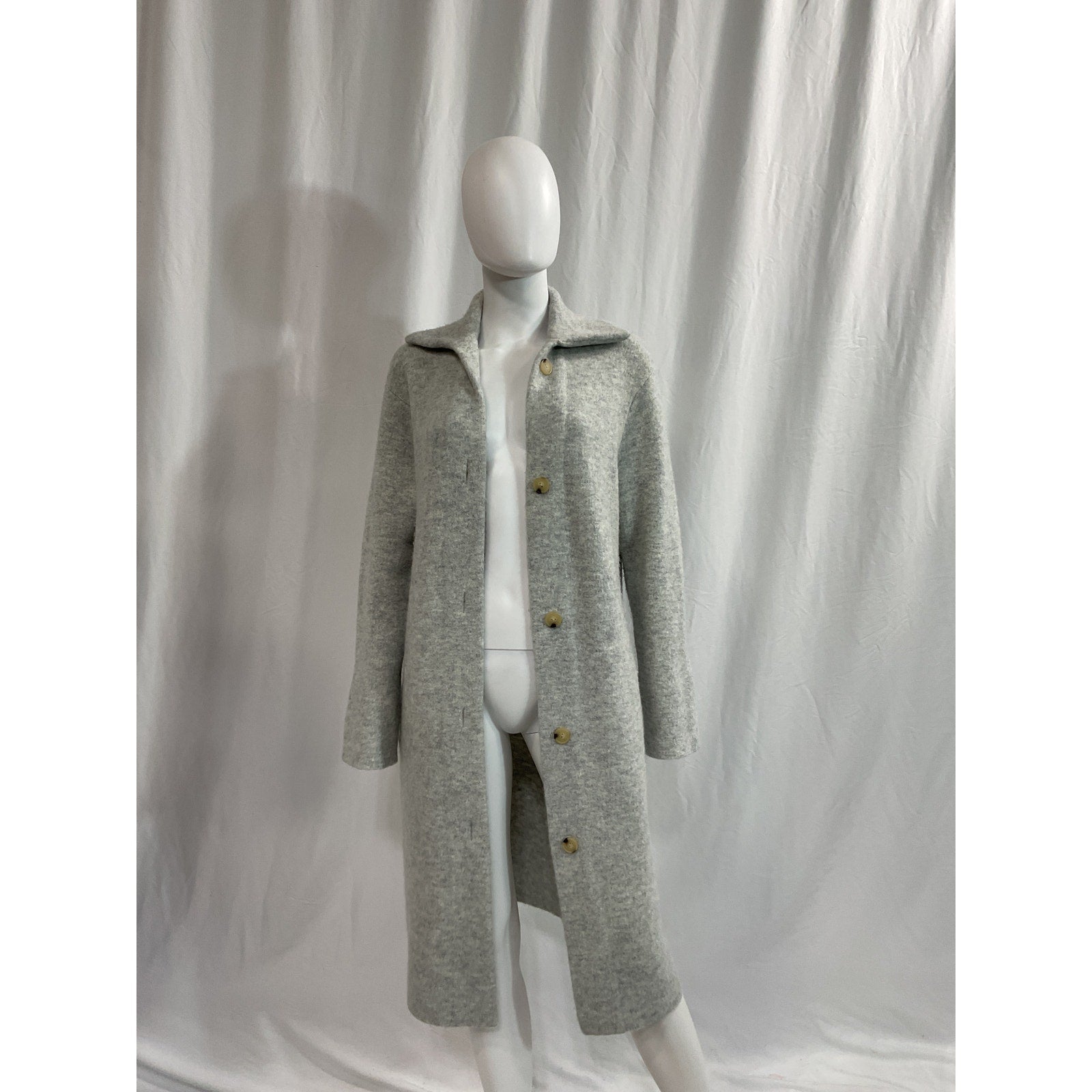 Vince Heathered Gray Wool Blend Coat Size S
