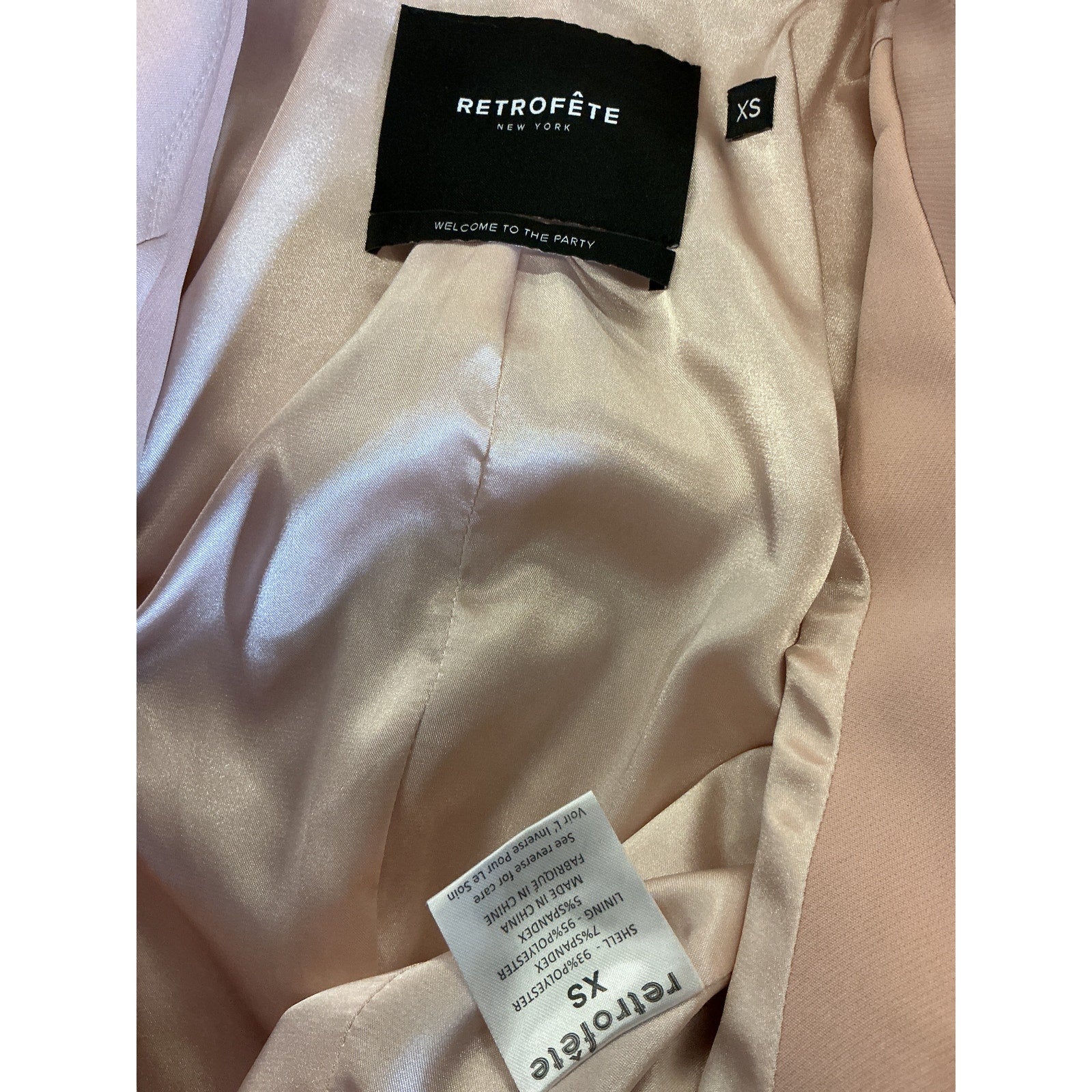 Retrofete 'Stella' Pink Polyester Blazer Size XS