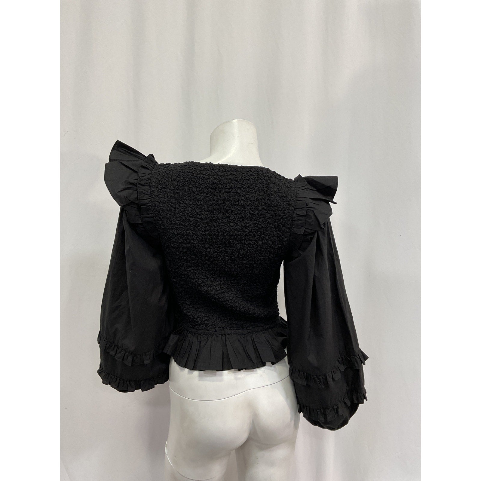Cleobella 'Veronika Solid' Black Poplin Blouse Size S