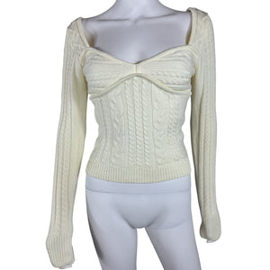 Majorelle Cable Knit Cream Fallone Sweater Size S