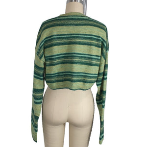 House Of Harlow 1960 Striped Green Kinley Pullover Sweater Size M