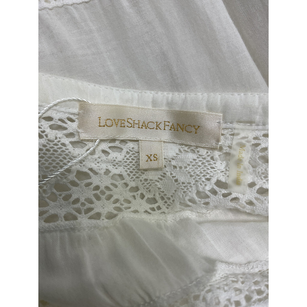 Loveshackfancy 'Edie' White Cotton Dress Size XS
