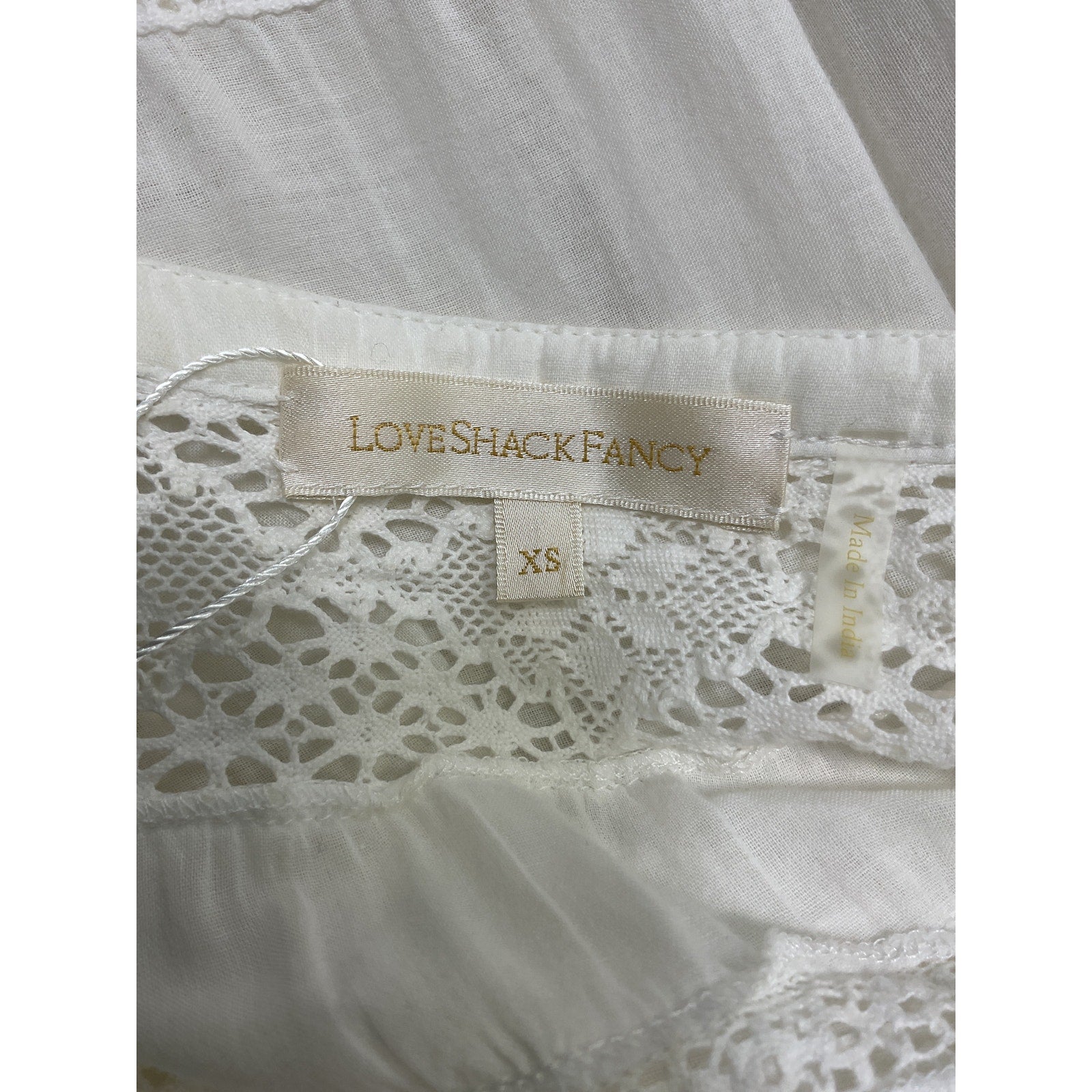 Loveshackfancy 'Edie' White Cotton Dress Size XS