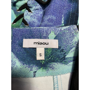 Miaou Floral Azul Print Corset Mini Skirt Size S
