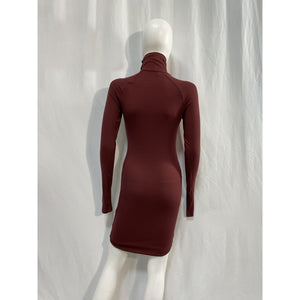 Alix Nyc 'Lisbon' Red Spandex Turtleneck Mini Dress Size M