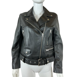 Acne Studios Classic Black Moto Jacket Size 40 EU / US 8