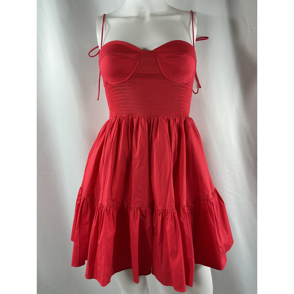 Staud Mini Landry Red Cotton Dress Size S