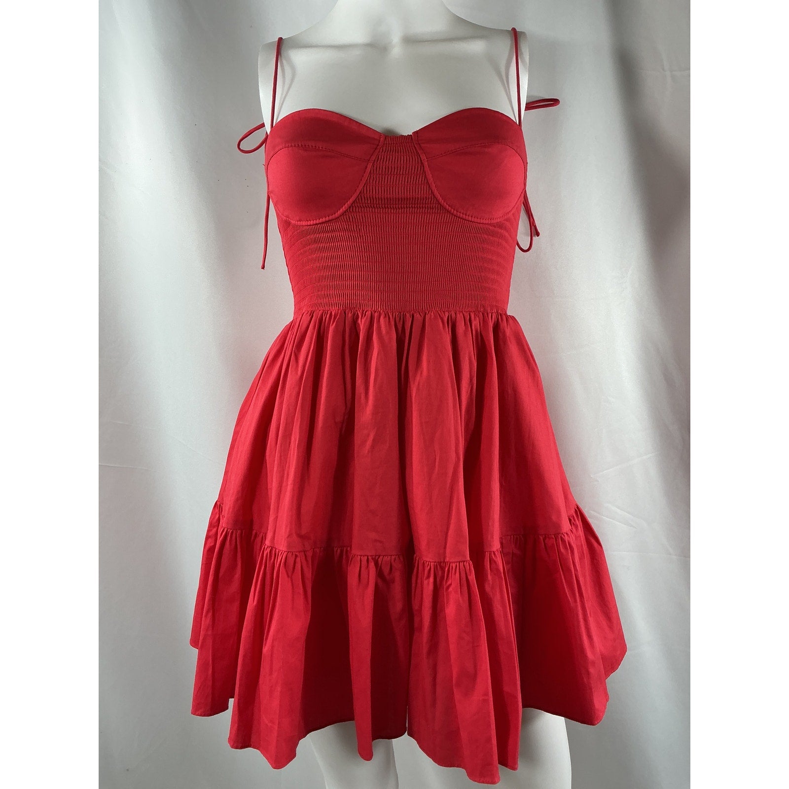 Staud Mini Landry Red Cotton Dress Size S