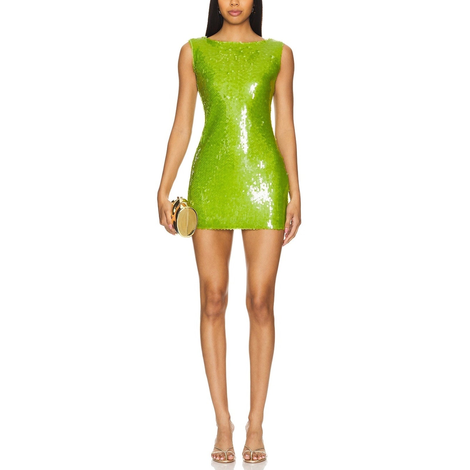 Kim Shui Mini Green Nylon Dress Size S