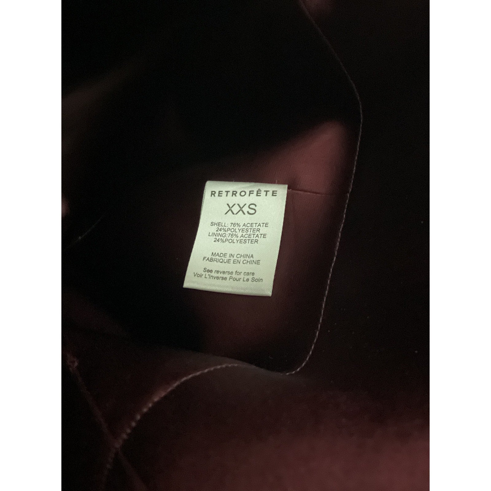 Retrofete 'Giavanna' Purple Acetate Dress Size XXS