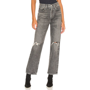 Agolde '90's' Black Mid Rise Loose Denim Jean Size 23
