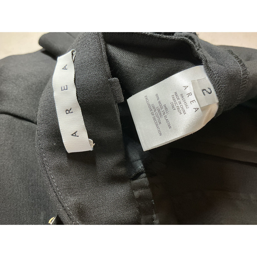 Area 'Deco' Black Wool Bow High Waisted Short Size 2
