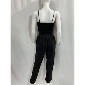 Atm Anthony Thomas Melillo 'Ruched' Black Cotton-Blend Jogger-Style Jumpsuit Size XS