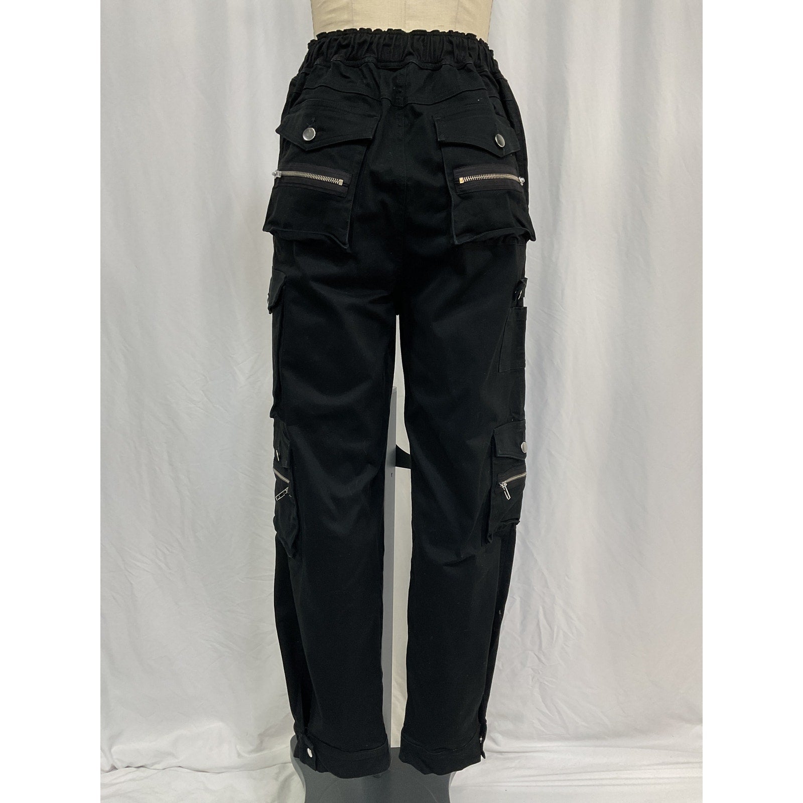 Eb Denim Black Cotton Cargo Pants Size M