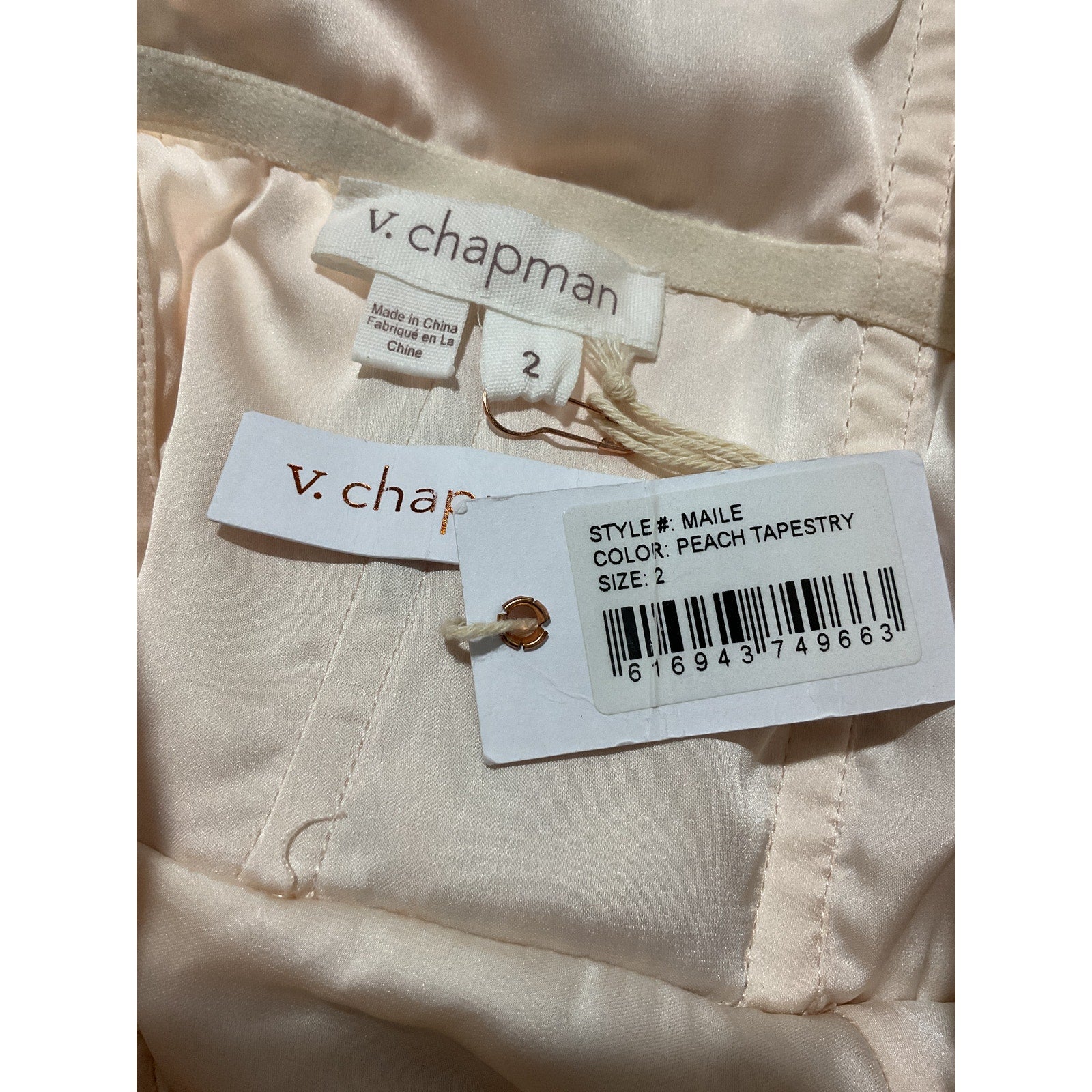 V. Chapman 'Maile' Tan Cotton Gown Size 2 - NWT