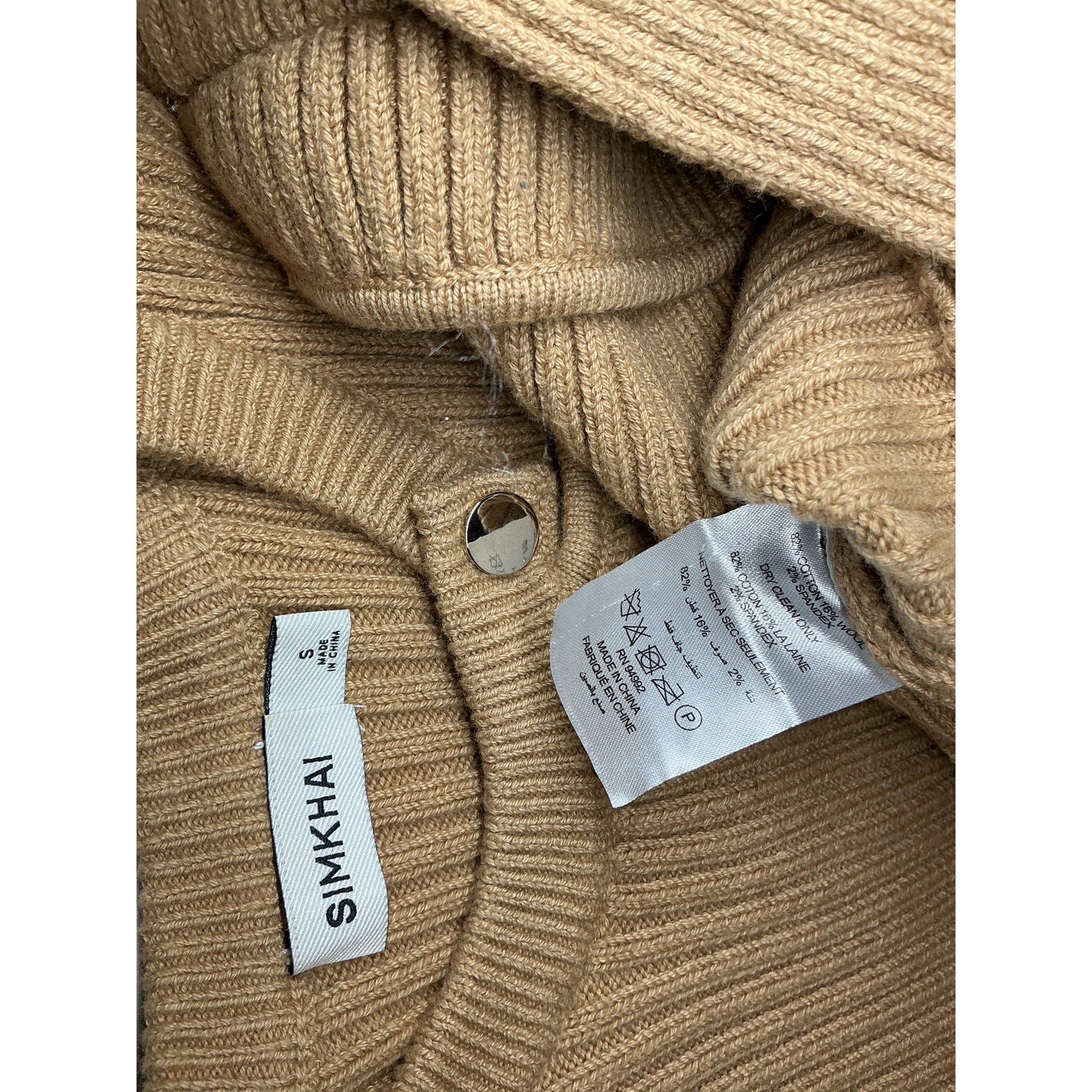 Simkhai 'Andi' Beige Cotton Fisherman Peplum Jacket Size S