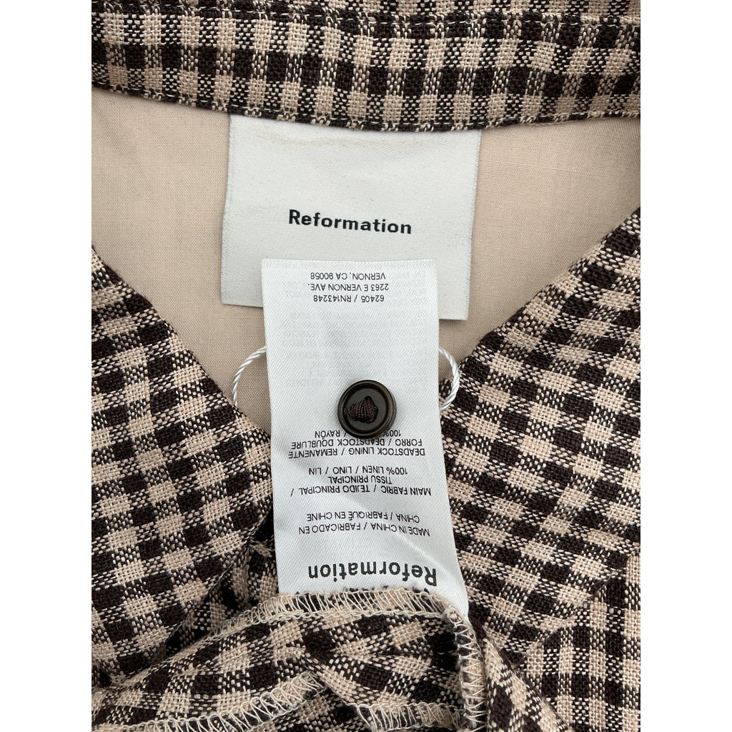 Reformation 'Arella' Black Linen Dress Size 0