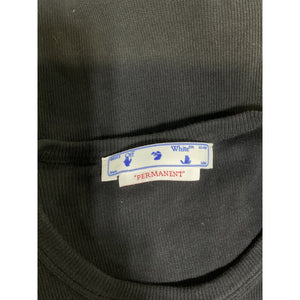 Off-White Ribbed Black And White Off Logo T-Shirt Size 40 IT / US 4