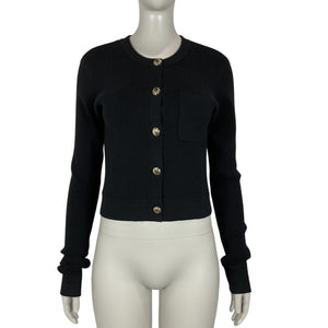 Favorite Daughter Ribbed Black Quinn Cardigan Size M