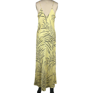 Rodarte Embellished Printed Pastel Yellow Slip Dress Size 12